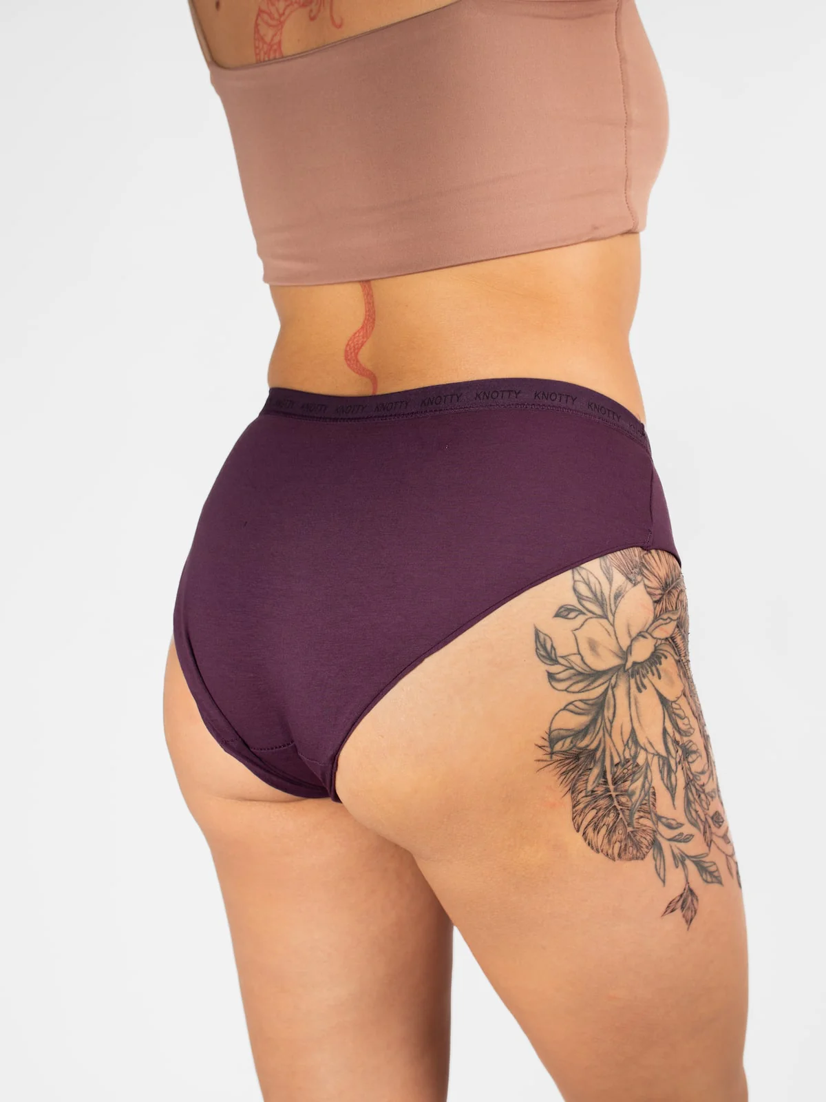 Basic Plum Knotty Cotton Brief - Image 2