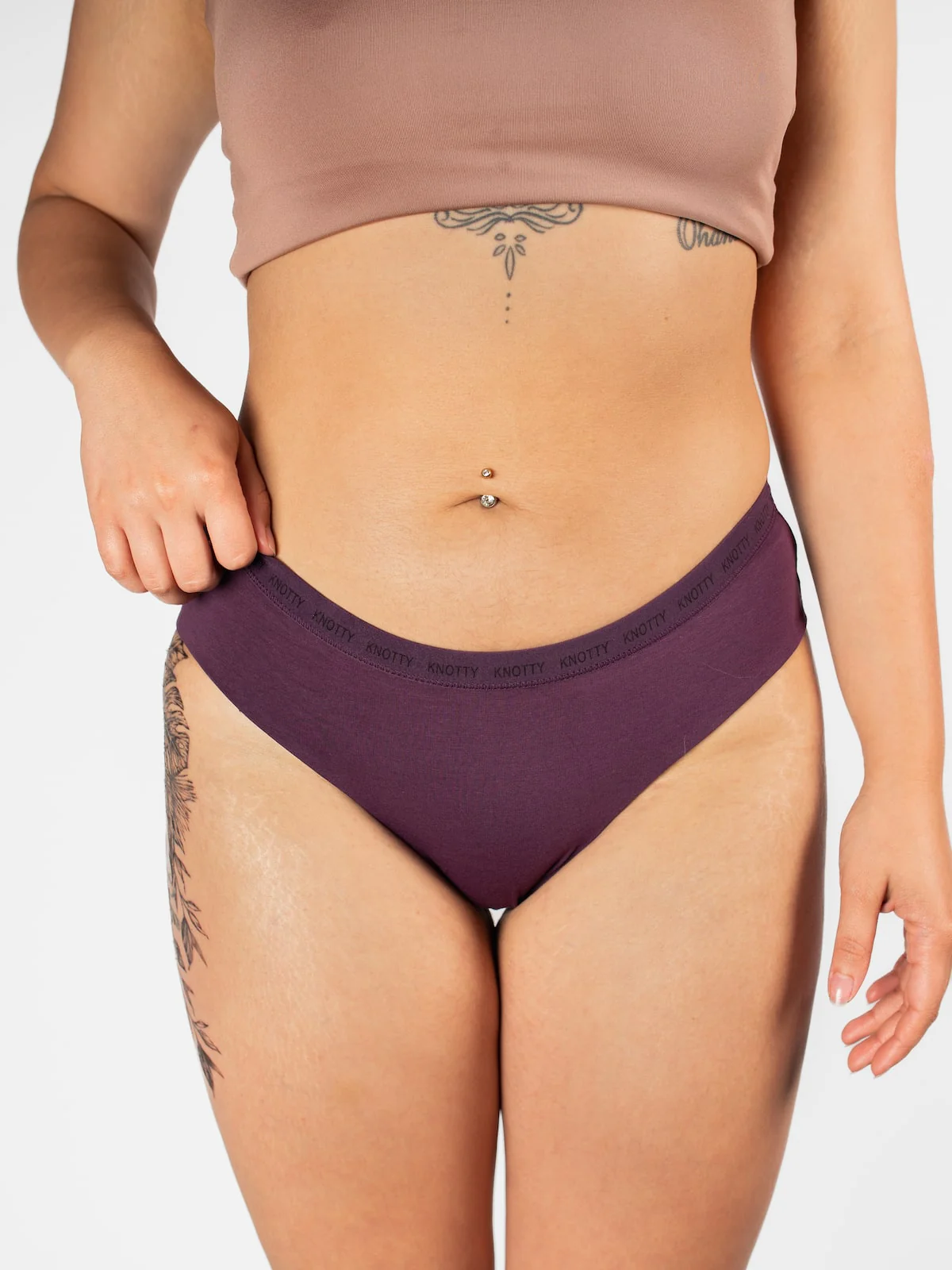 Basic Plum Knotty Cotton Brief - Image 3