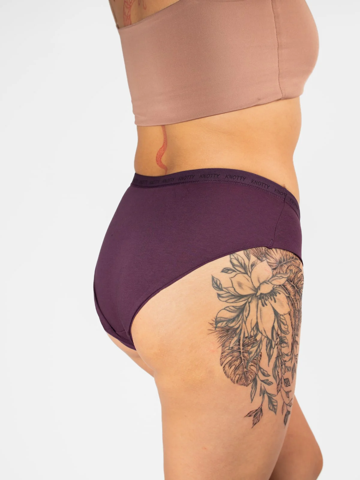 Basic Plum Knotty Cotton Brief - Image 4