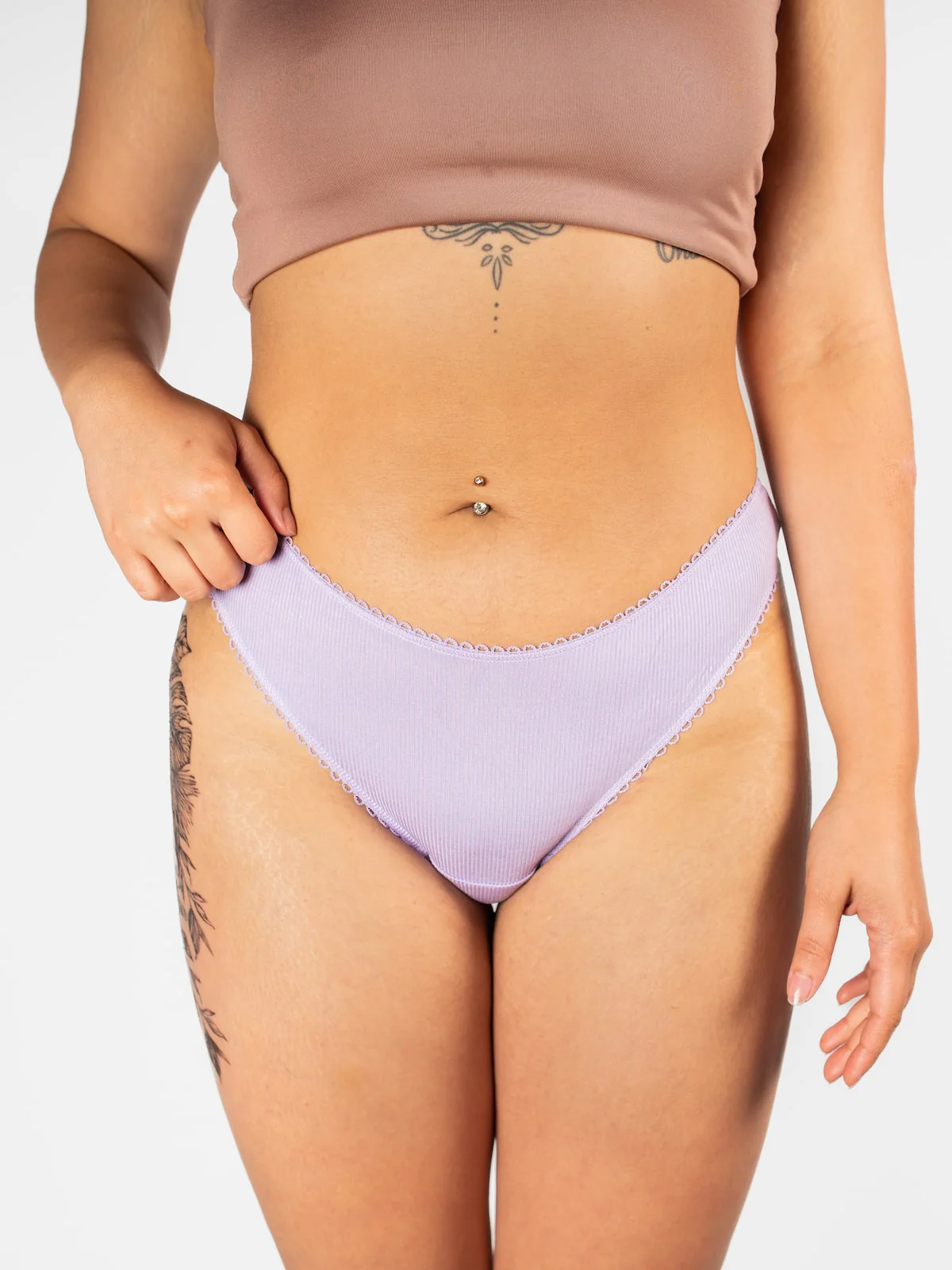 AiraModal™ Basic Ribbed Lavender Thong - Image 2