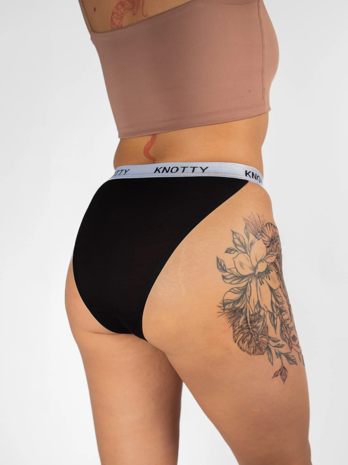 Black Cotton Knotty Briefs - Image 2