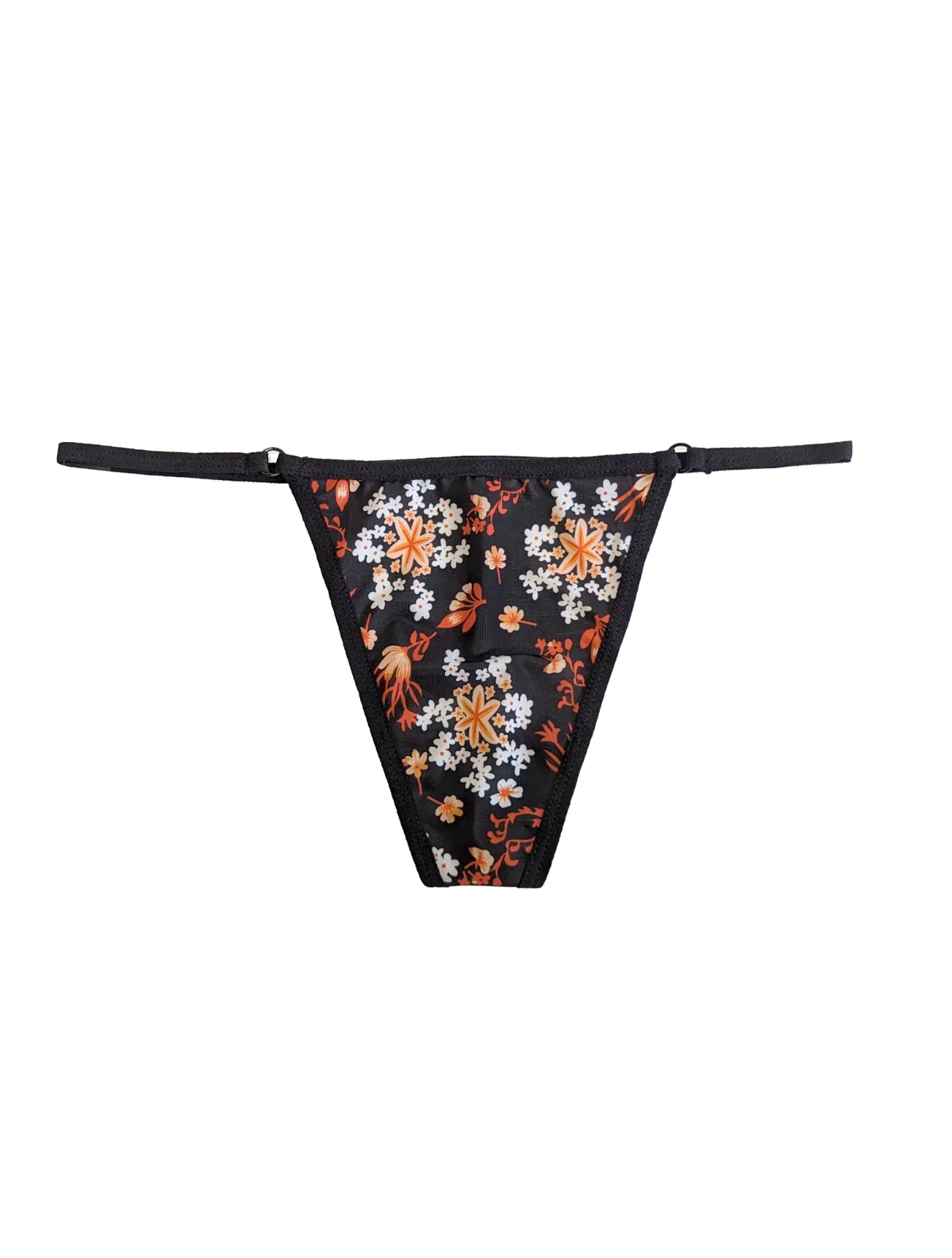 Black Floral Fall Delights G-String