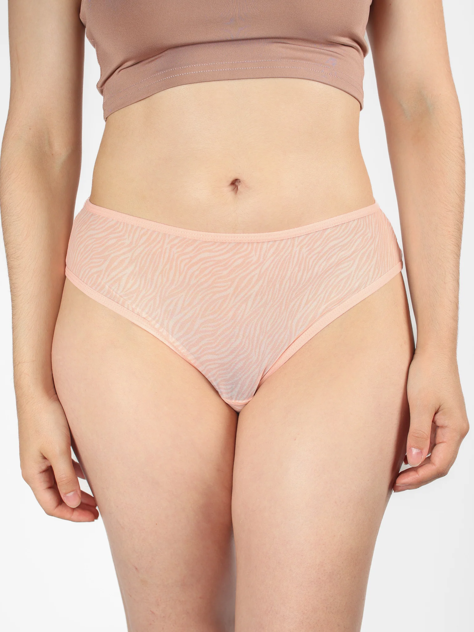 Blush Zebra Mesh Brief - Image 2