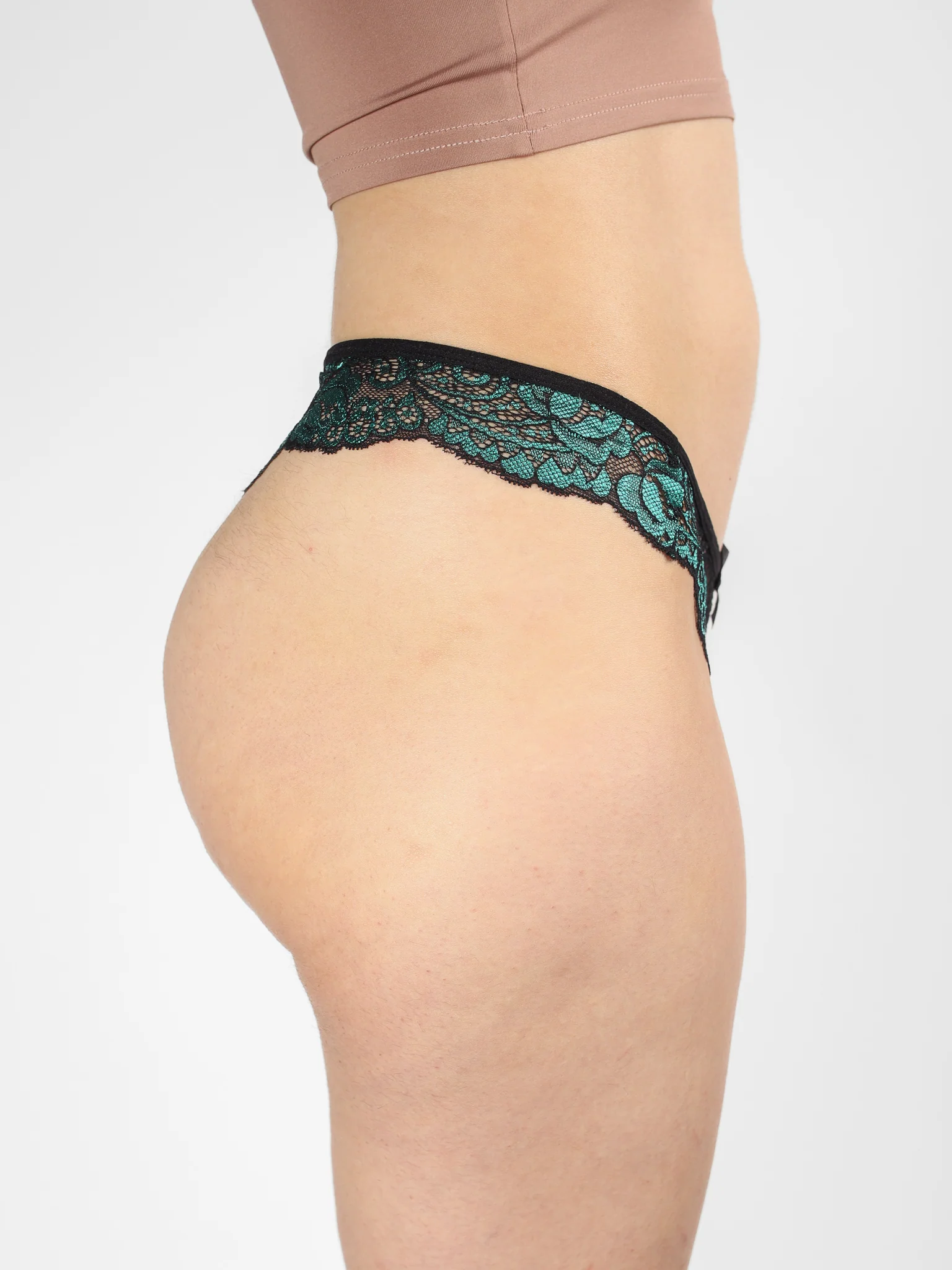 Charmed Metallic Lace Thong - Image 3