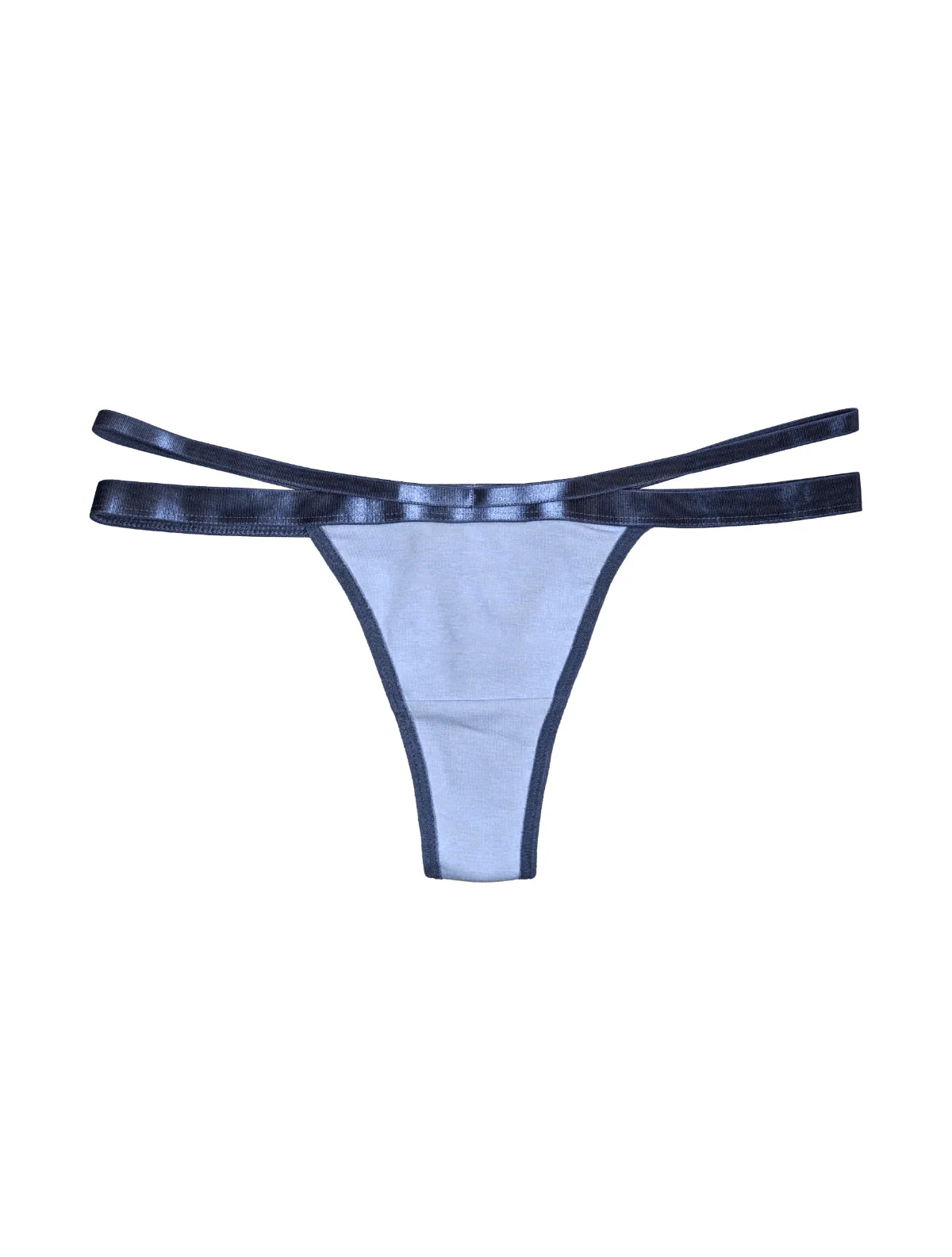 Double-Strap Ocean Blue Cotton Thong