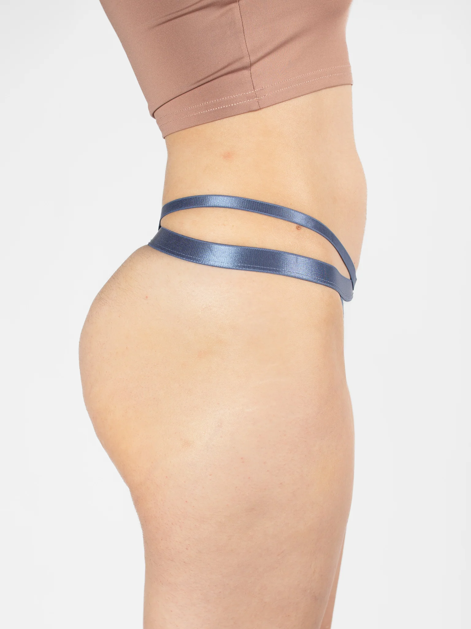 Double-Strap Ocean Blue Cotton Thong - Image 3