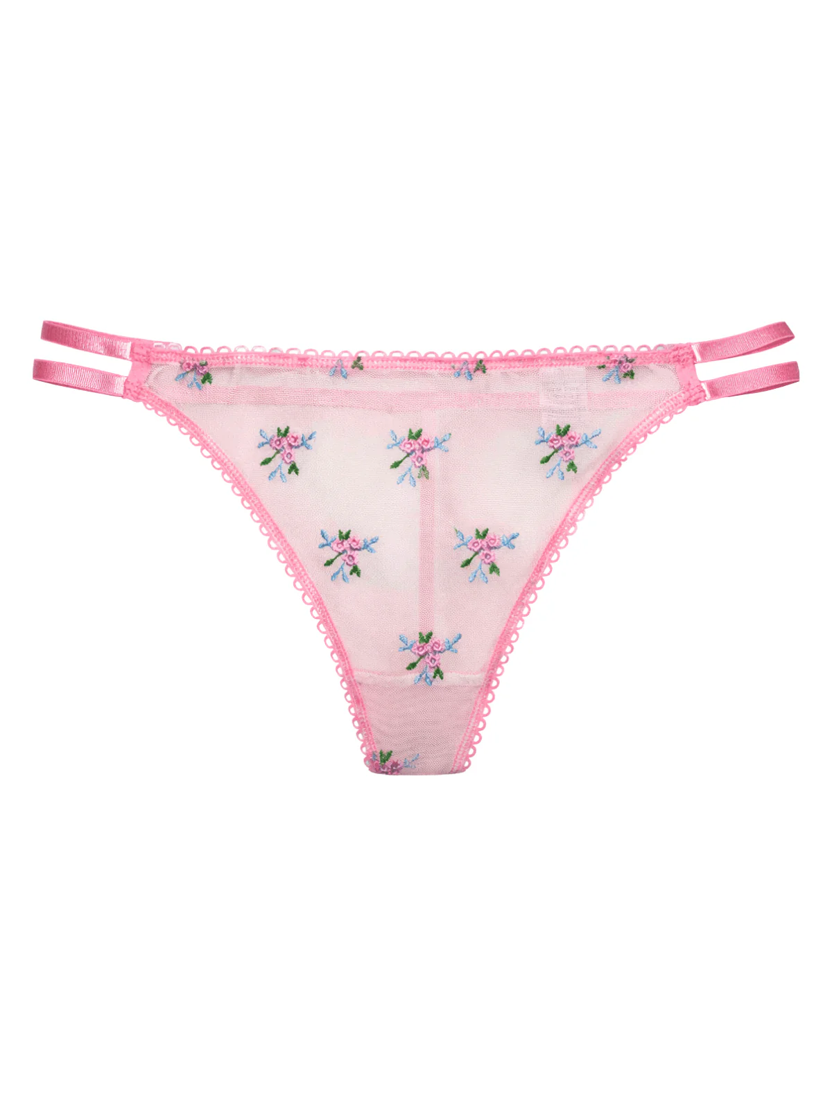 Embroidered Bouquet Mesh G-String
