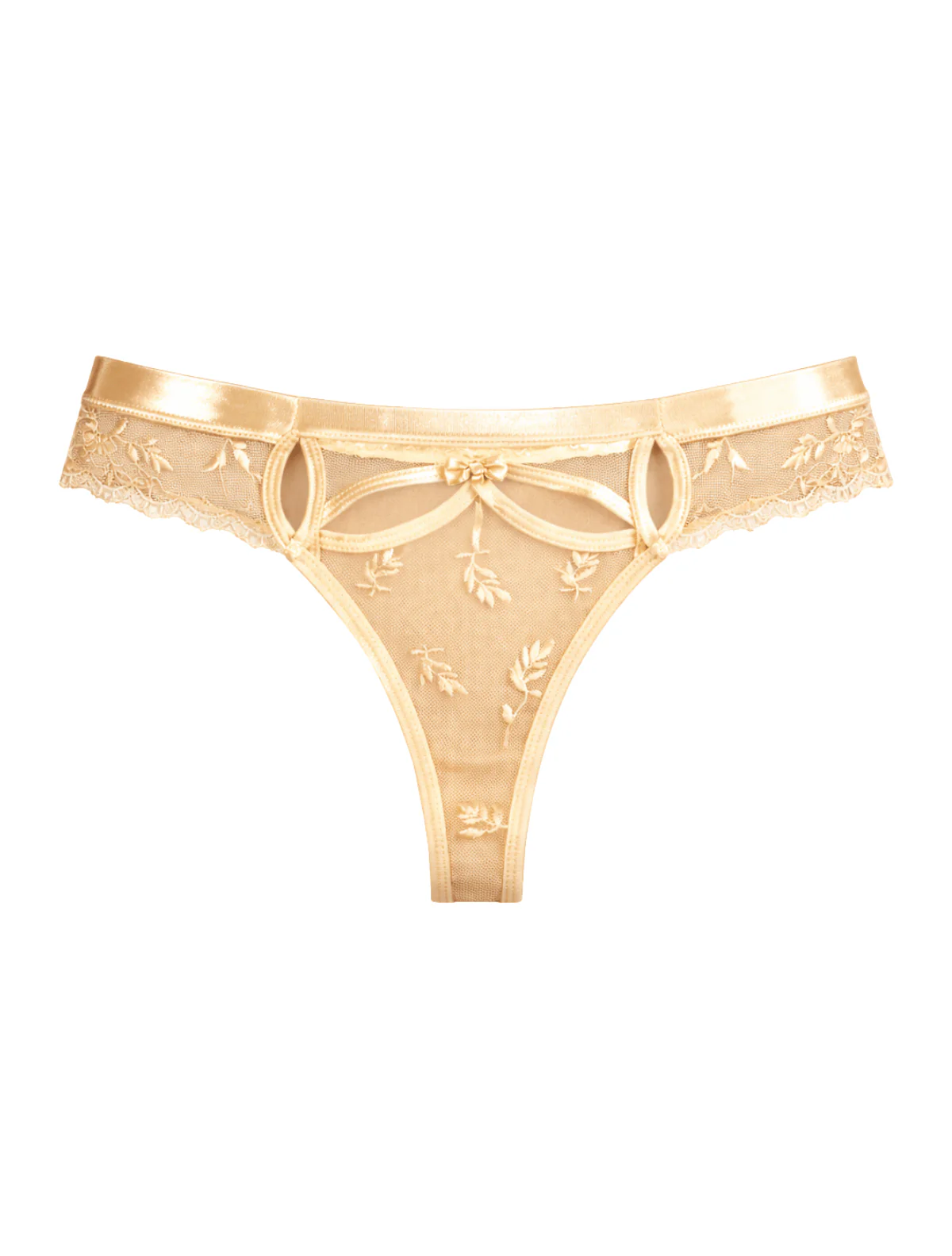 Gold Satin Thong