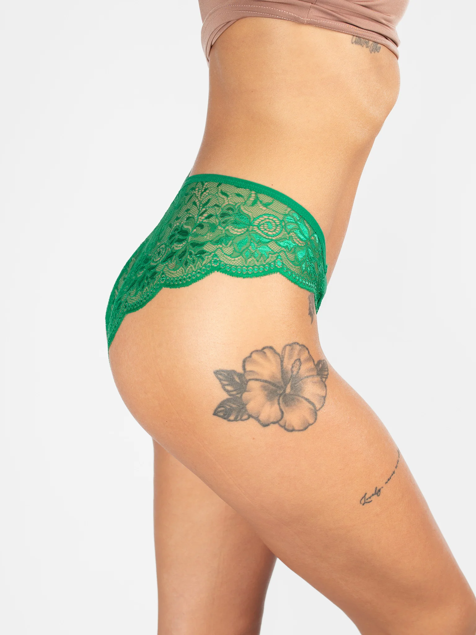 Kelly Green Lace Cheeky - Image 3