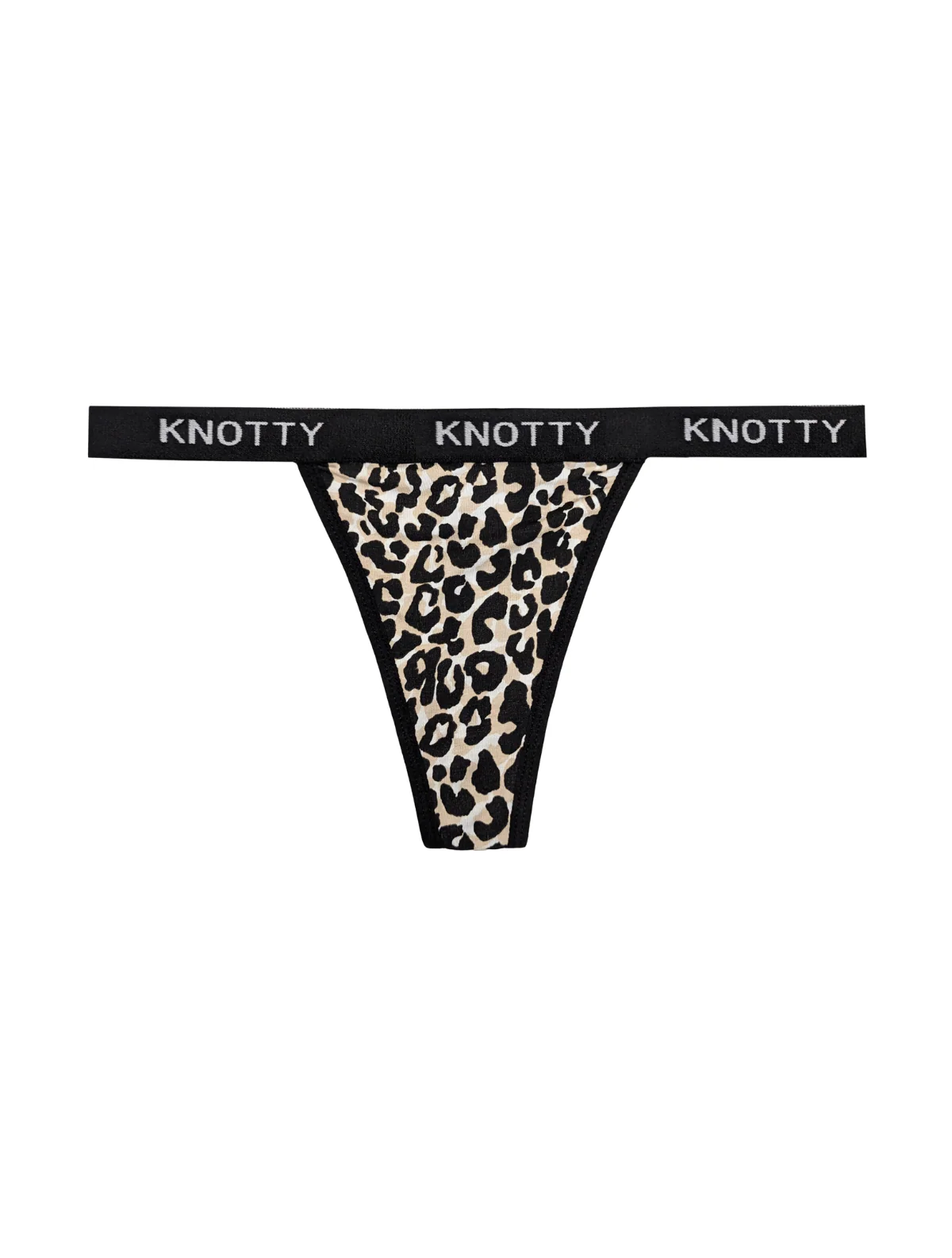 Leopard Cotton Knotty Thong