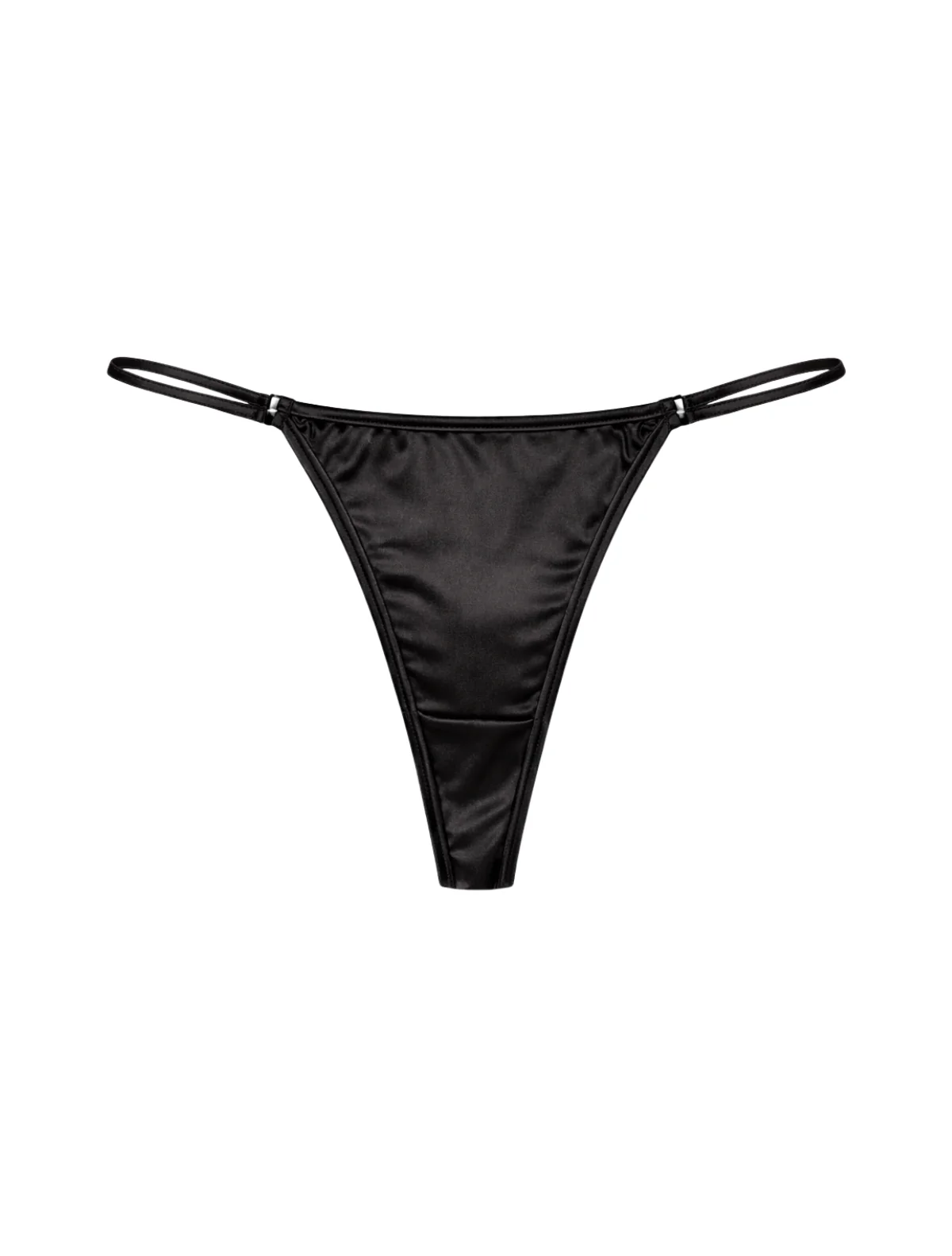 Luxe Satin Thong - Black