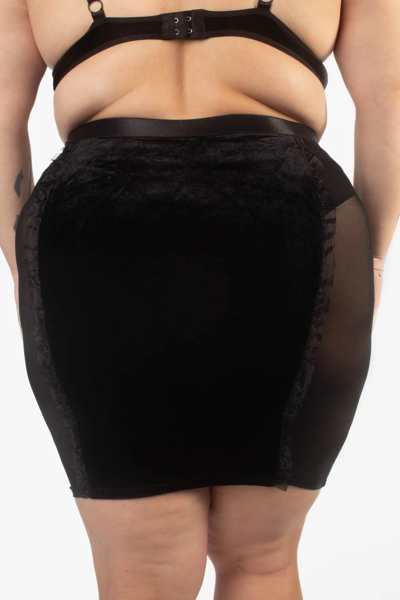 Miss Kitty Cat Velvet + Mesh Skirt - Image 3