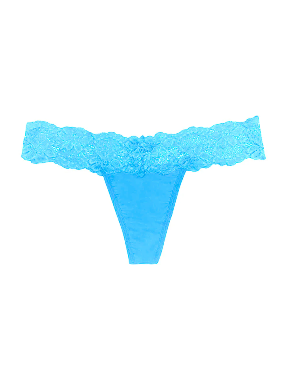 Neon Blue Lace-Band Thong
