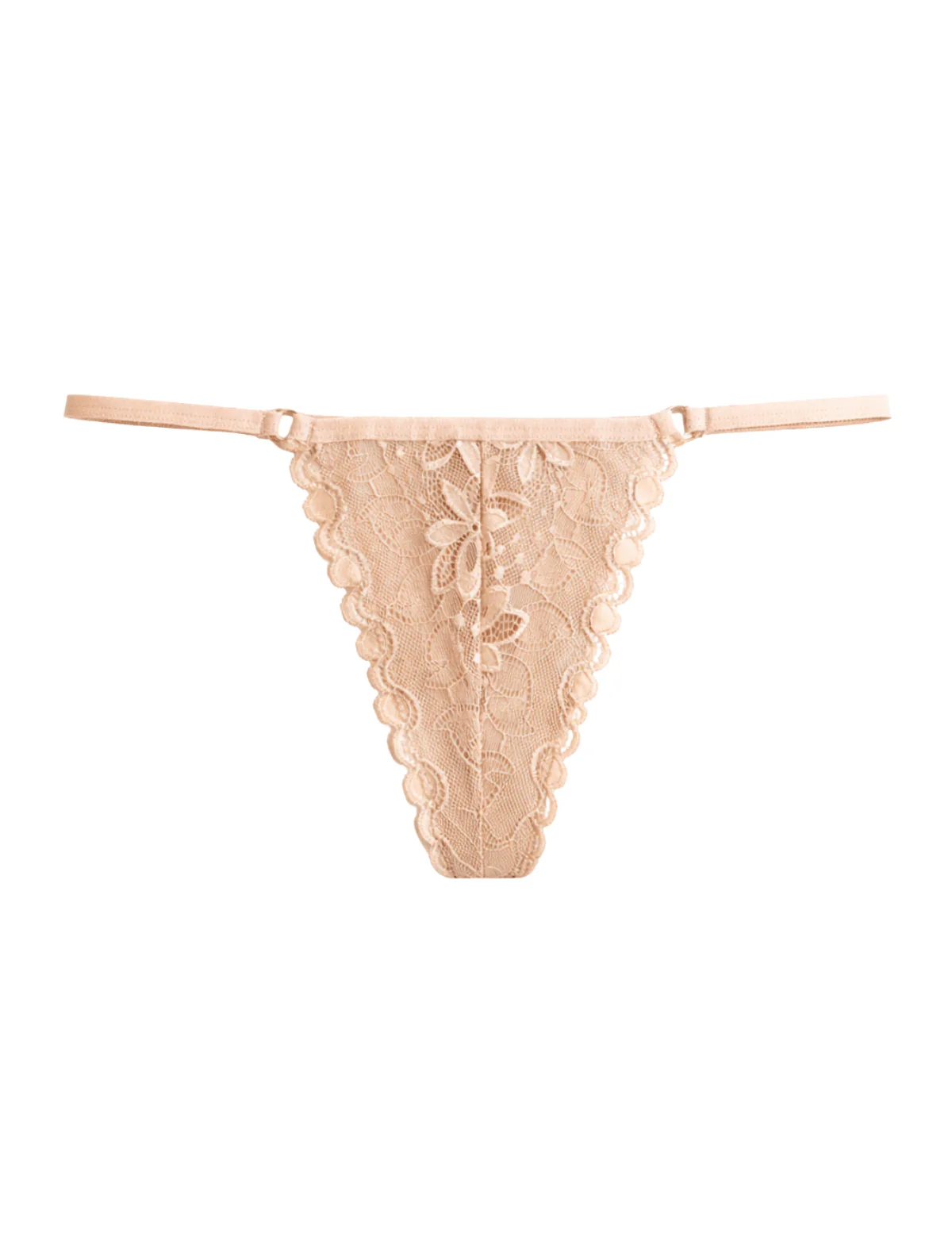 Scalloped Lace Nude Thong