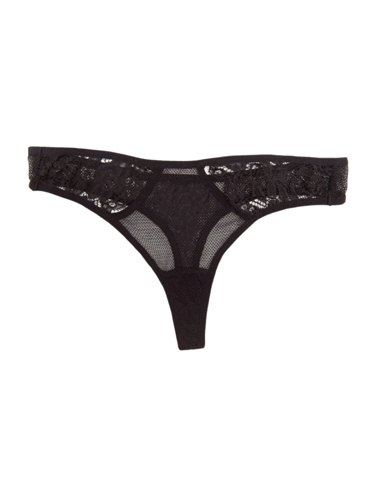 Obsidian Cut-Out Fishnet Thong