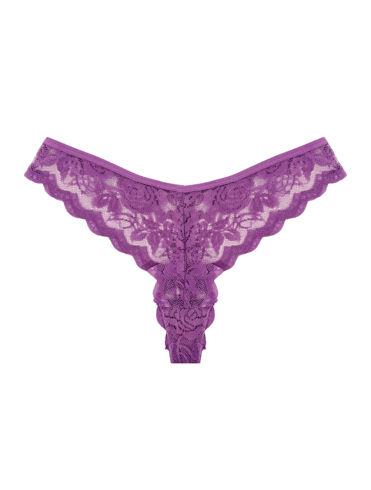 Plum Lace Floral Thong