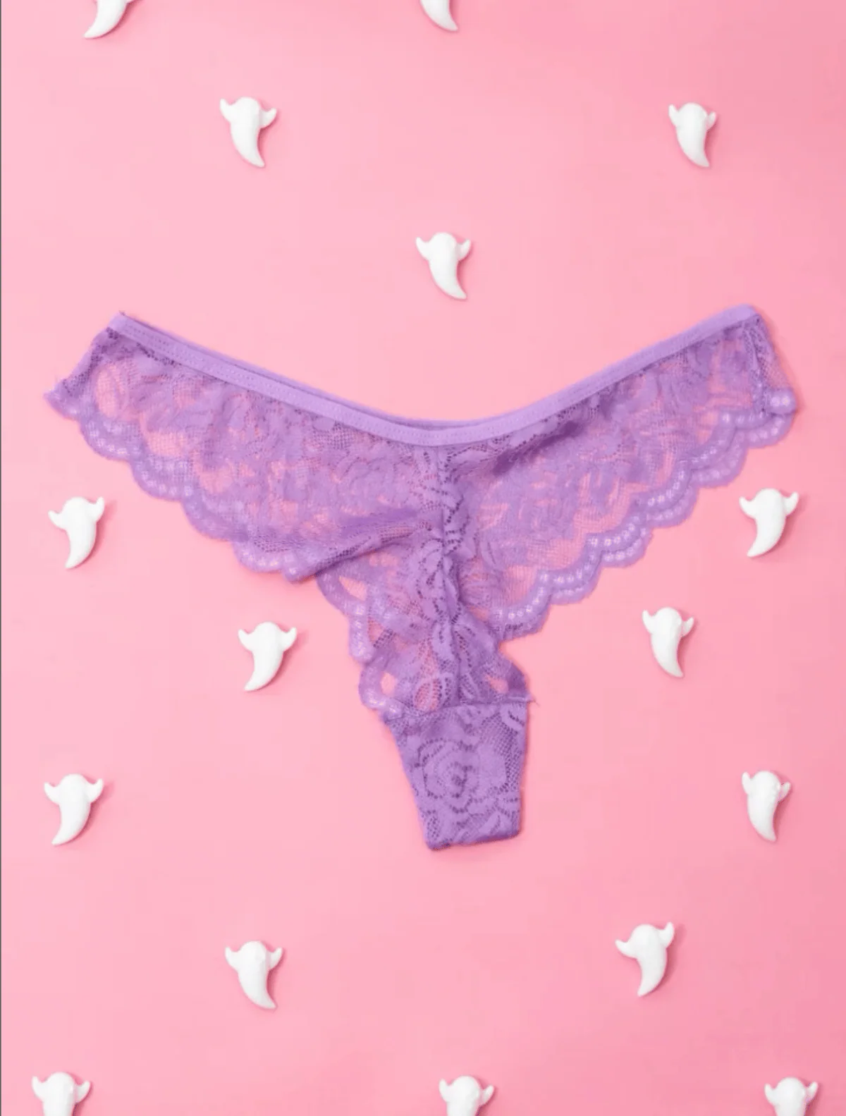Plum Lace Floral Thong - Image 3