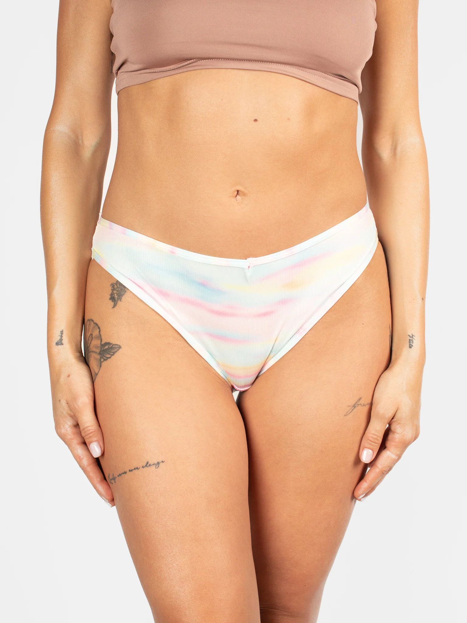Rainbow Watercolour Ribbed Brief - Image 2