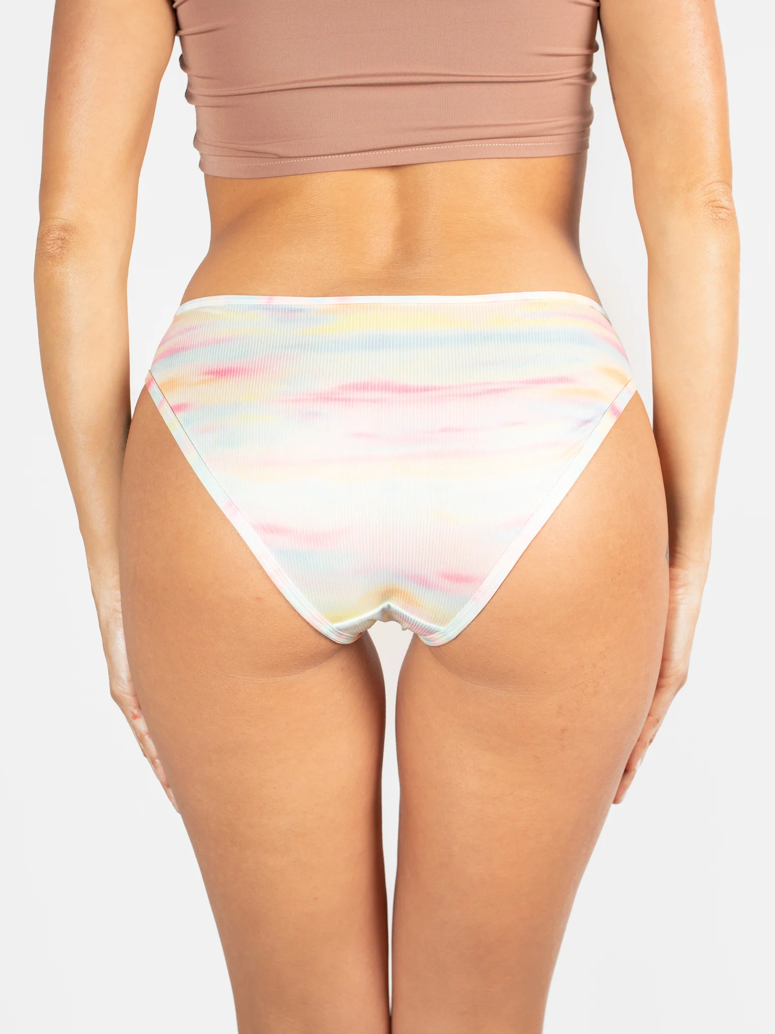 Rainbow Watercolour Ribbed Brief - Image 4