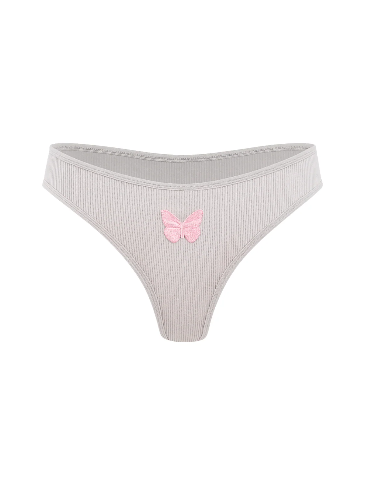 AiraModal™ Ribbed Butterfly Embroidered Thong