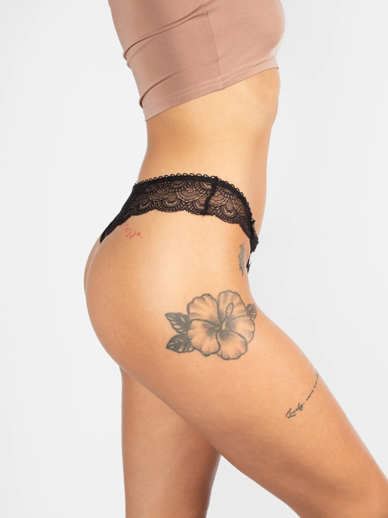 Black Dahlia Cotton Lace Thong - Image 3