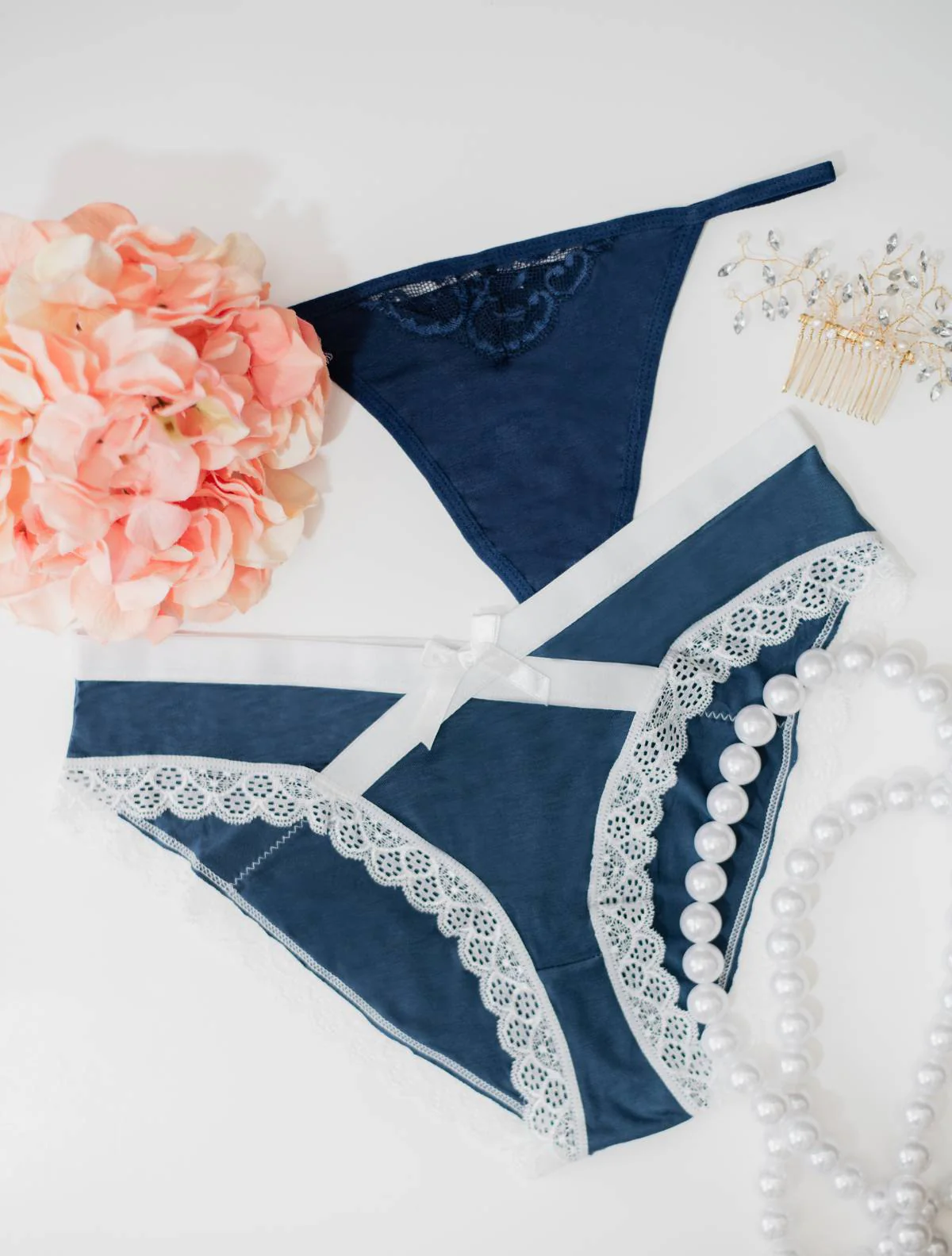 Royal Blue Cotton G-String - Image 4