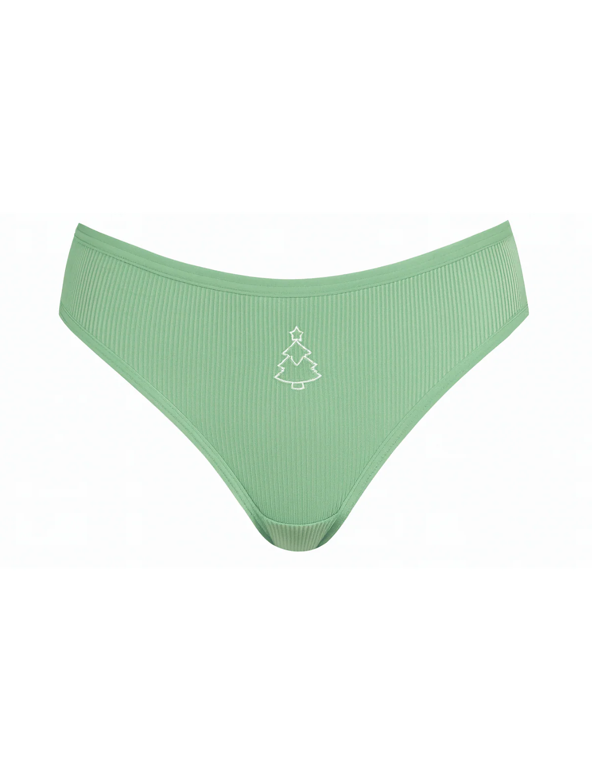 AiraModal™ Smiley Christmas Tree Soft Ribbed Thong