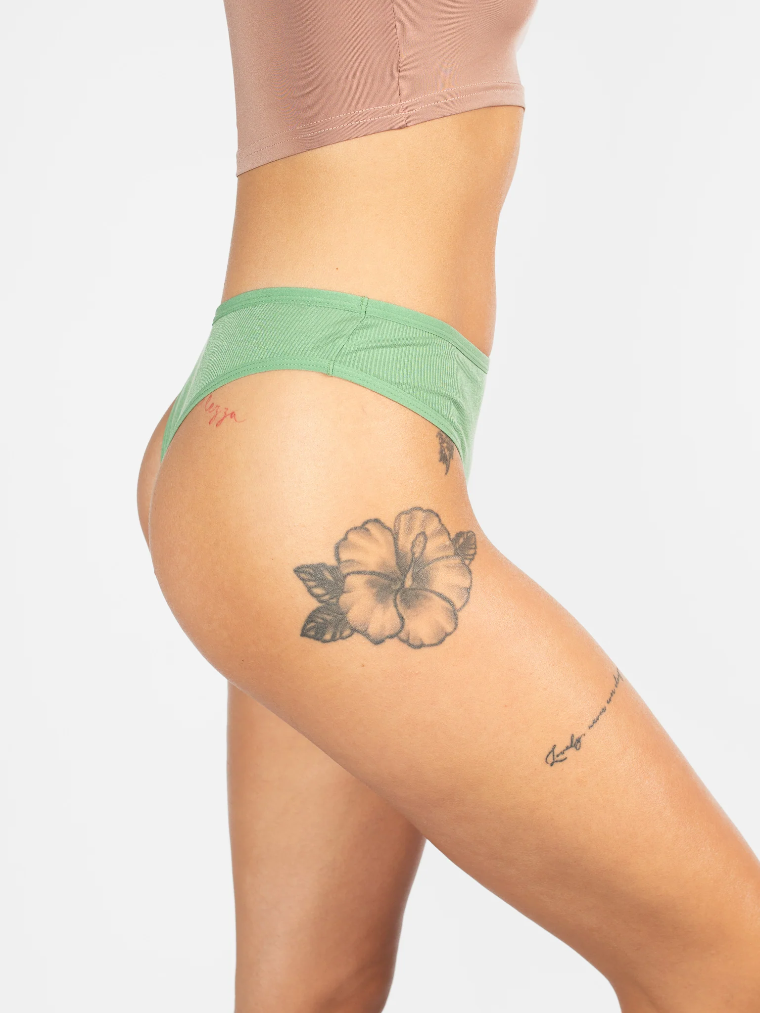 AiraModal™ Smiley Christmas Tree Soft Ribbed Thong - Image 3