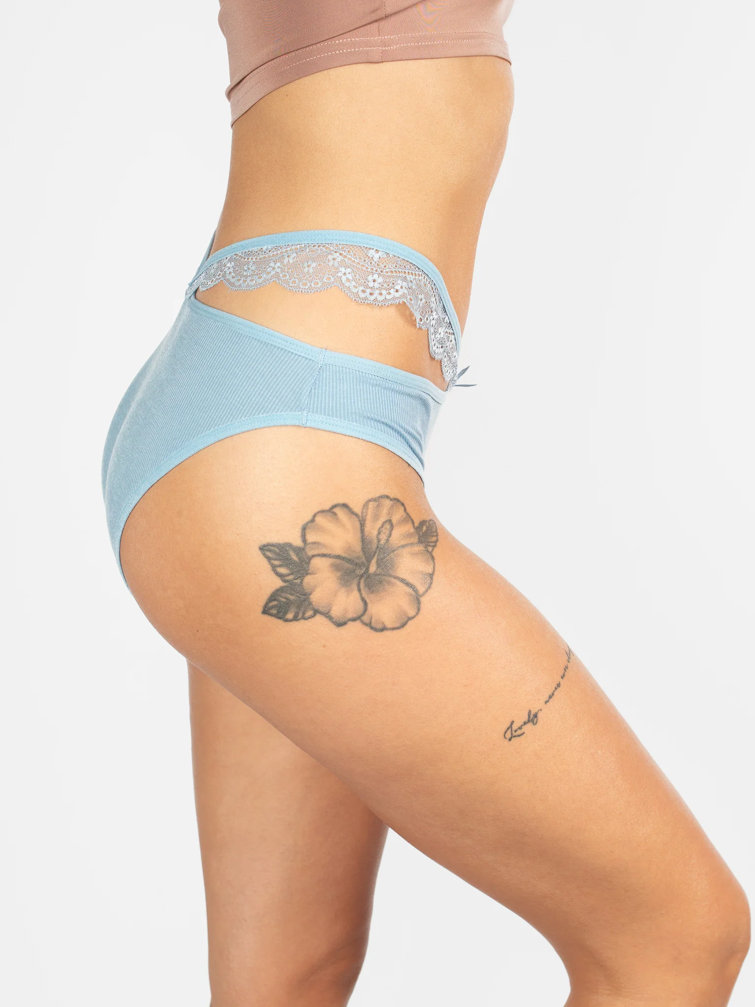 Strappy Sky-Blue Ribbed Brief - Image 3