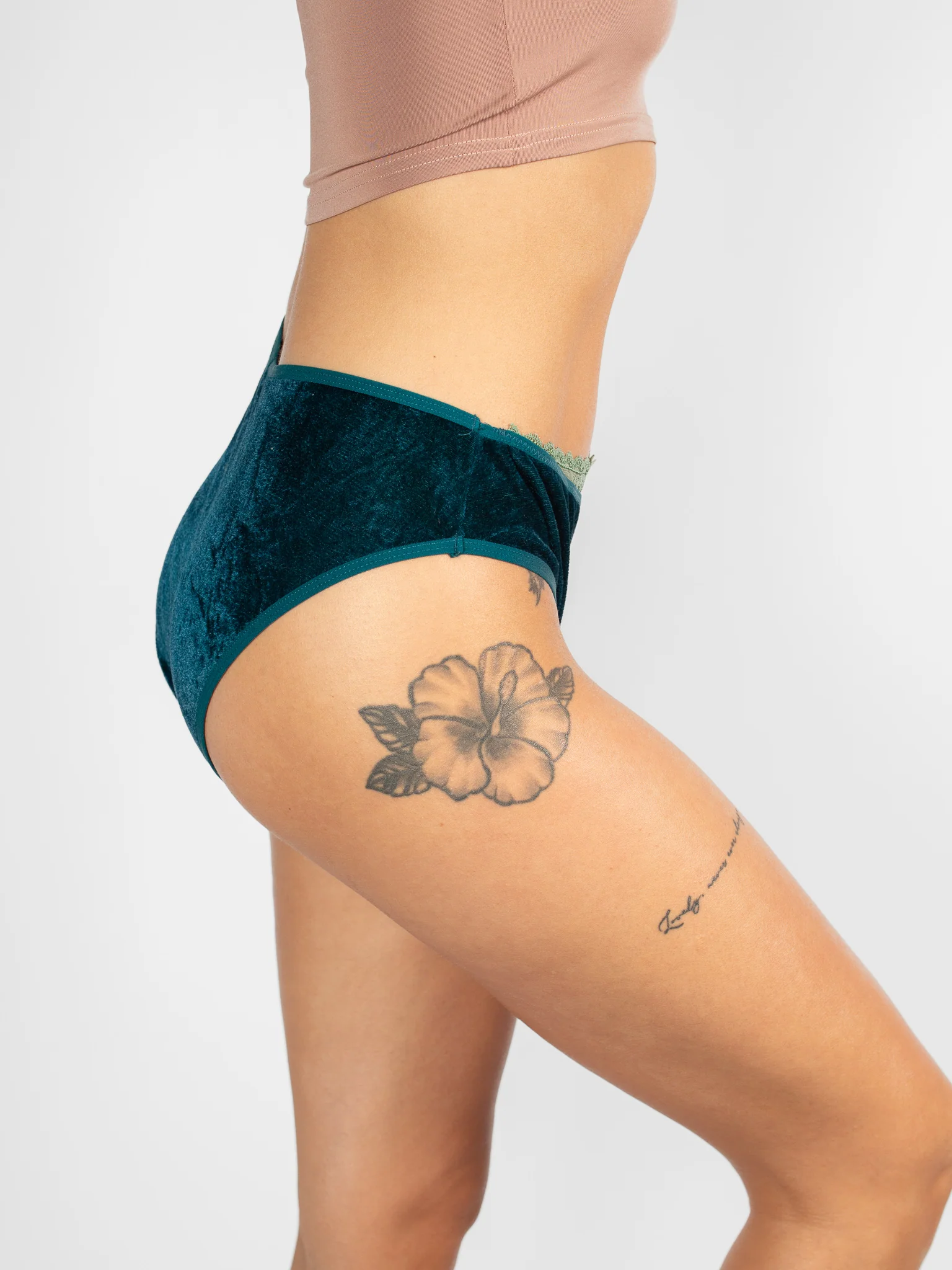 Velvet Lace-Trim Brief - Image 3
